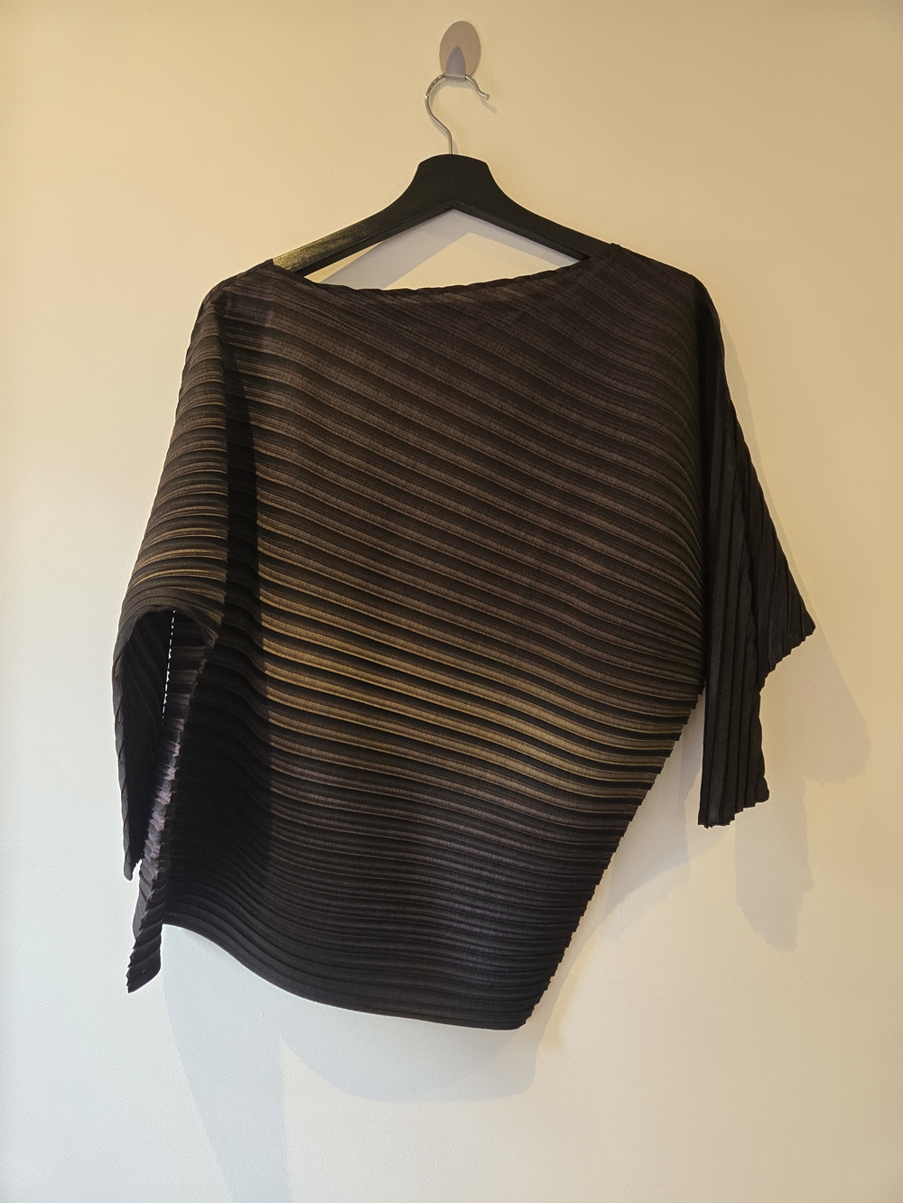 Issey Miyake Pleated Asymmetric Poncho Top